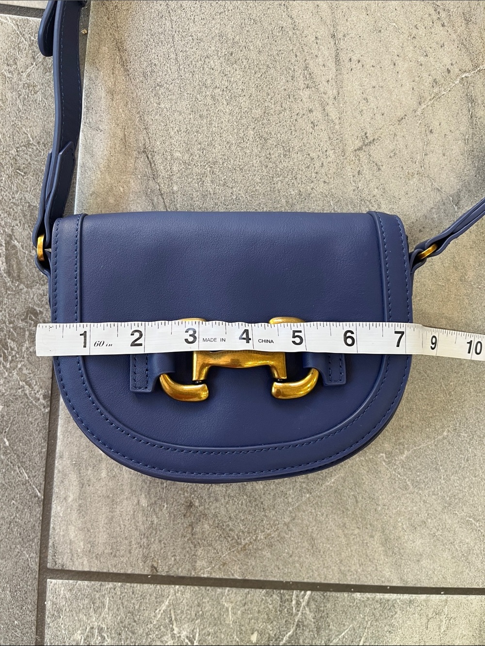 💙 Boden Iris Leather Mini Satchel Blue Crossbody Shoulder Bag - Picture 11 of 11